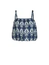 Change Of Scenery Women's Blue / White Dani Top In Tivara Ikat In Blue