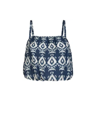 Change Of Scenery Women's Blue / White Dani Top In Tivara Ikat
