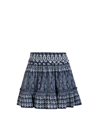 Change Of Scenery Women's Blue / White Devon Skirt In Tivara Ikat