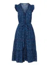 Change Of Scenery Women's Blue / White Emily Dress In Denim Noir In Blue/white