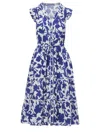 Change Of Scenery Women's Blue / White Emily Tiered Maxi Shirt Dress In Moraea Garden Print In Blue/white