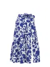 Change Of Scenery Women's Blue / White Jenni Belted Tiered Maxi Skirt In Moraea Garden Print In Blue/white