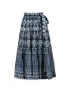 Change Of Scenery Women's Blue / White Jenni Skirt In Tivara Ikat In Blue