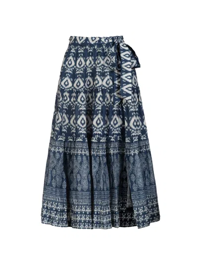 Change Of Scenery Women's Blue / White Jenni Skirt In Tivara Ikat