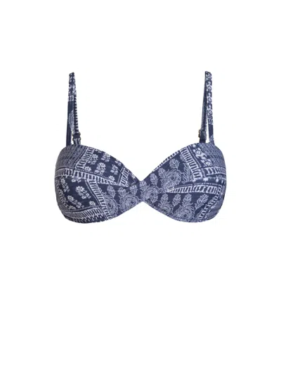 Change Of Scenery Women's Blue / White Loryn Top In Tivara Patchwork In Multi