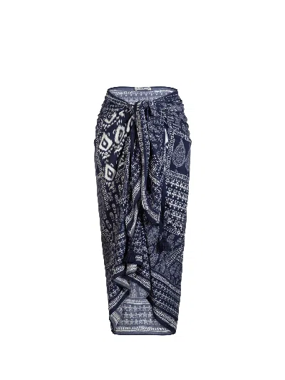 Change Of Scenery Women's Blue / White Melanie Pareo In Tivara Ikat