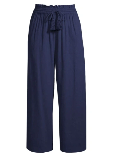 Change Of Scenery Women's Brooke Cotton Drawstring Pants In Navy