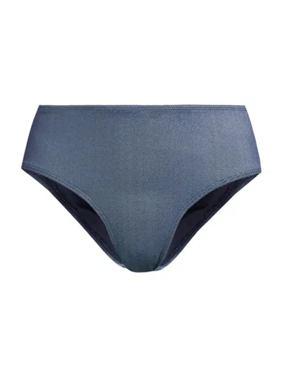 Change Of Scenery Women's Classic Indigo Twill Bikini Bottom In Gray