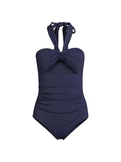 Change Of Scenery Women's Ella Convertible Twist Front One-piece Swimsuit In Blue