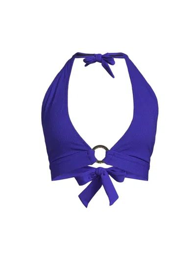 Change Of Scenery Women's Erin Halter Bikini Top In Blue