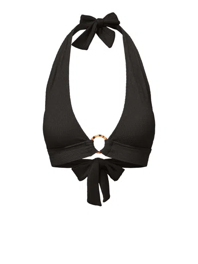 Change Of Scenery Women's Erin Top In Black Texture With Tort Ring