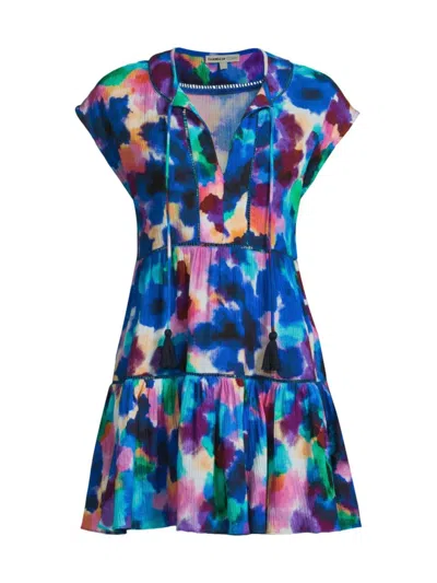Change Of Scenery Women's Gari Floral Cotton Minidress In Giverny Gardens