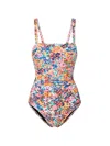 Change Of Scenery Women's Gold / Yellow / Orange Jori One Piece In Painted Petals In Gold/yellow/orange