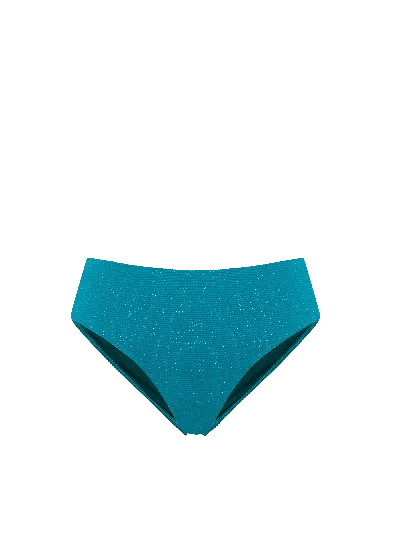 Change Of Scenery Women's Green / Blue Classic Midrise Bottom In Jungle Green Metallic In Green/blue