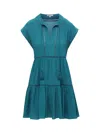 Change Of Scenery Women's Green / Blue Gari Dress In Jungle Green In Green/blue
