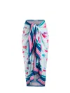 Change Of Scenery Women's Green / Blue / Pink Melanie Pareo In Cielo Print