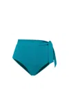 Change Of Scenery Women's Green / Blue Side Tie High Waist Bottom In Jungle Green Metallic In Green/blue