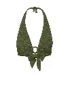 Change Of Scenery Women's Green Erin Ring Halter Top In Olive Textured Stripe In Green