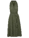 Change Of Scenery Women's Green Tracy Button Down Tiered Beach Dress Olive In Green