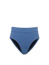 Change Of Scenery Women's Hi Leg Hi Waist Bottom In Steel Blue Metallic Pique In Blue