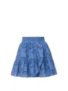 Change Of Scenery Women's Izzy Skirt In Steel Blue San Andrés Eyelet In Blue