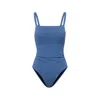 Change Of Scenery Women's Jori One Piece Steel Blue Metallic Pique In Blue