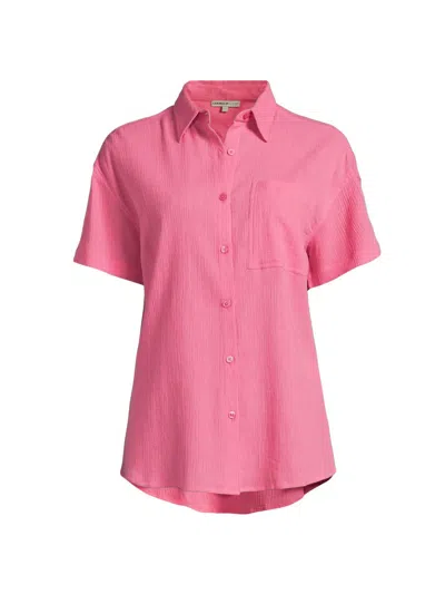 Change Of Scenery Women's Michelle Cotton Top In Hibiscus
