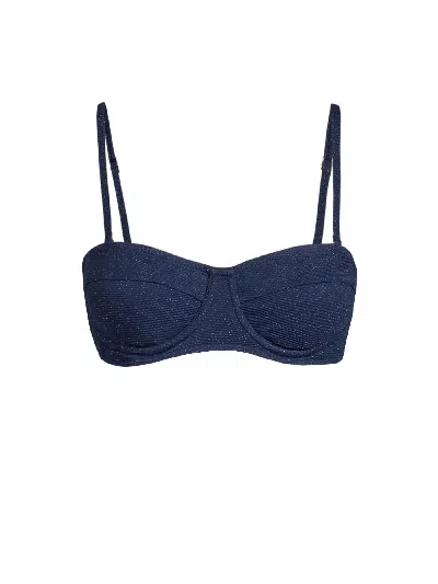 Change Of Scenery Women's Nellie Top In Marine Blue Metallic