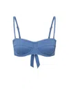 Change Of Scenery Women's Nellie Top In Steel Blue Metallic Pique In Blue