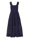 Change Of Scenery Women's Neutrals / Blue Kristen Dress Seaside Eyelet Navy In Blue
