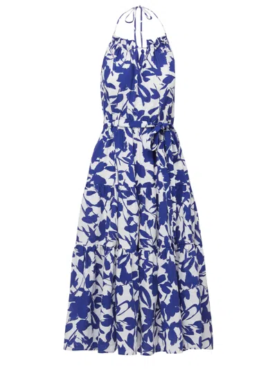 Change Of Scenery Women's Neutrals / Blue / White Abbie Halter Dress In Moraea Garden In Blue/white