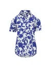 Change Of Scenery Women's Neutrals / Blue / White Michelle Button Up Top In Moraea Garden In Blue/white