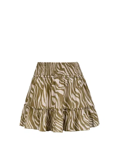 Change Of Scenery Devon Tiered Mini Skirt In Green