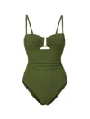 Change Of Scenery Women's Neutrals / Green Juliette One Piece In Olive Texture In Green