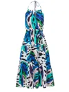 Change Of Scenery Women's Neutrals / Pink / Purple Abbie Halter Dress In Palm Island In Pink/purple
