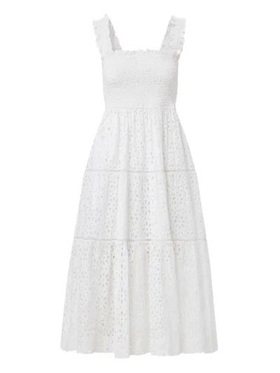 Change Of Scenery Women's Neutrals / White Kristen Cotton Lace Dress In Seaside Eyelet Fresh White