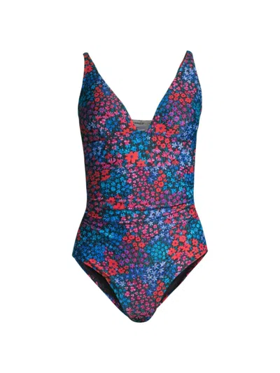 Change Of Scenery Women's Niki Plunge One-piece Swimsuit In In Bloom