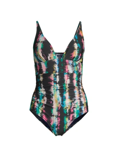 Change Of Scenery Women's Niki V-neck One-piece Swimsuit In Bimini Sky