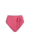 Change Of Scenery Women's Pink / Purple Belted Hi Waist Hi Leg Bottom In Hibiscus Metallic