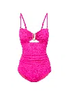 Change Of Scenery Women's Pink / Purple / Blue Lisa One Piece Shocking Pink Textured Stripe In Pink/purple/blue