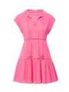 Change Of Scenery Women's Pink / Purple Gari Dress In Hibiscus In Pink/purple