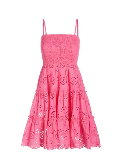 Change Of Scenery Women's Pink / Purple Hannah Dress In Hibiscus Eyelet