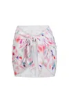 Change Of Scenery Women's Pink / Purple / White Liv Sarong In Hazy Ikat Ivory In Multi
