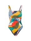 Change Of Scenery Women's Pink / Purple / Yellow Jori One Piece In Carta Colorblock Texture In Pink/purple/yellow