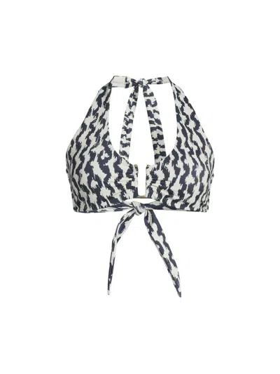 Change Of Scenery Women's Shana Elysia Waves Bikini Top In Blue