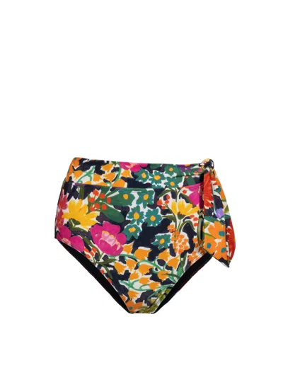 Change Of Scenery Women's Side Tie High Waist Bottom In Gardenia In Multi