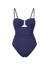 Change Of Scenery Women's Yellow / Orange Juliette One Piece In Navy Texture In Yellow/orange
