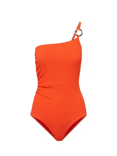 Change Of Scenery Women's Yellow / Orange Kara One Piece In Flame Texture In Yellow/orange