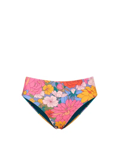 Change Of Scenery Women's Yellow / Orange / Pink Classic Midrise Bottom In Zinnia Fields In Yellow/orange/pink