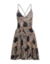 Changit Woman Mini Dress Sand Size 10 Viscose In Beige